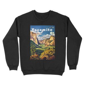 Vintage Yosemite National Park California Travel Unisex Crewneck Sweatshirt
