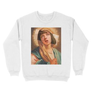 Alternative view of Virgin Mia Damn Pulp Fiction Mia Wallace Unisex Crewneck Sweatshirt