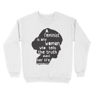 Alternative view of Virginia Woolf Feminist Quote! Unisex Crewneck Sweatshirt