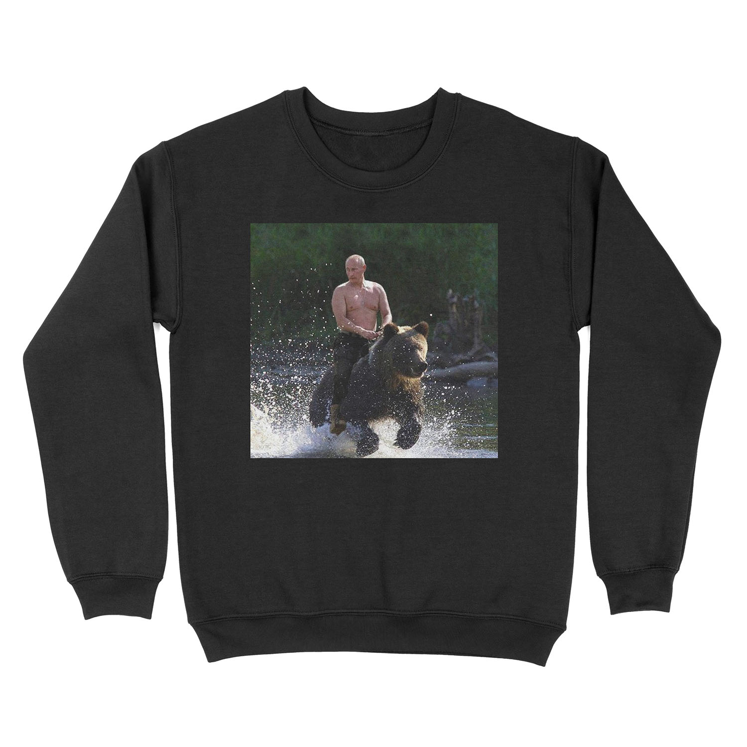 Vladimir Putin Riding a Bear Unisex Crewneck Sweatshirt