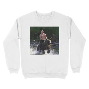 Alternative view of Vladimir Putin Riding a Bear Unisex Crewneck Sweatshirt