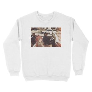 Alternative view of Waifuz n the Hood feat Kyoko Sakura Unisex Crewneck Sweatshirt
