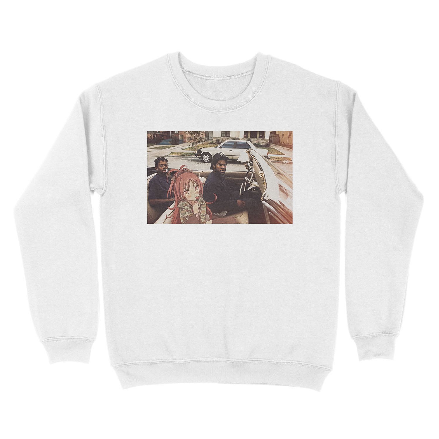 Waifuz n the Hood feat Kyoko Sakura Unisex Crewneck Sweatshirt - Image 2