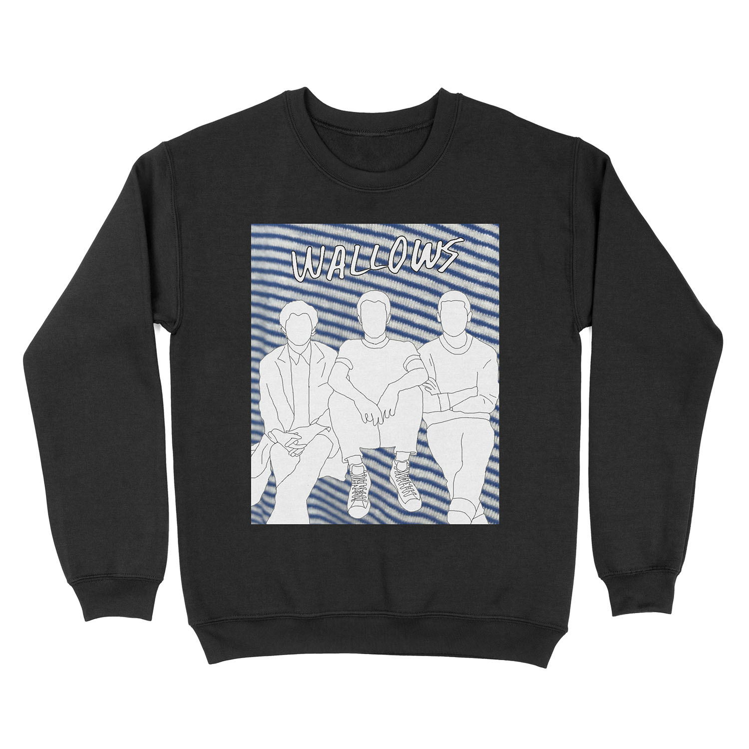 Wallows Outline with Nothing Happens Background Unisex Crewneck Sweatshirt