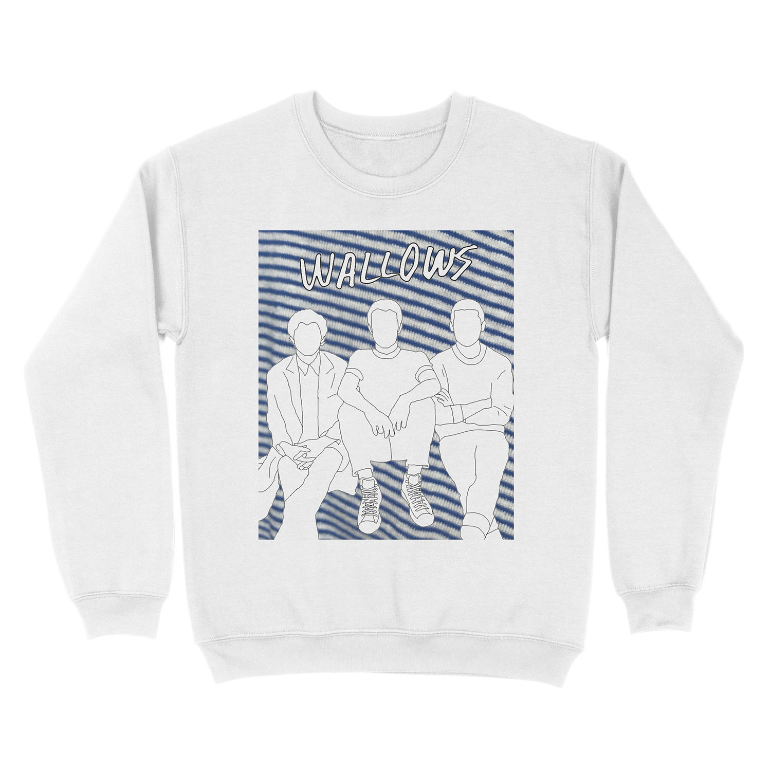 Wallows Outline with Nothing Happens Background Unisex Crewneck Sweatshirt - Image 2