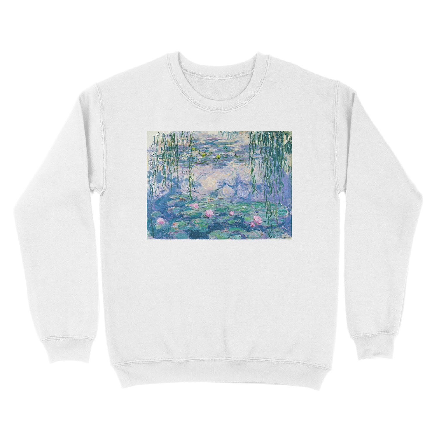 Water Lilies Claude Monet Fine Art Unisex Crewneck Sweatshirt - Image 2