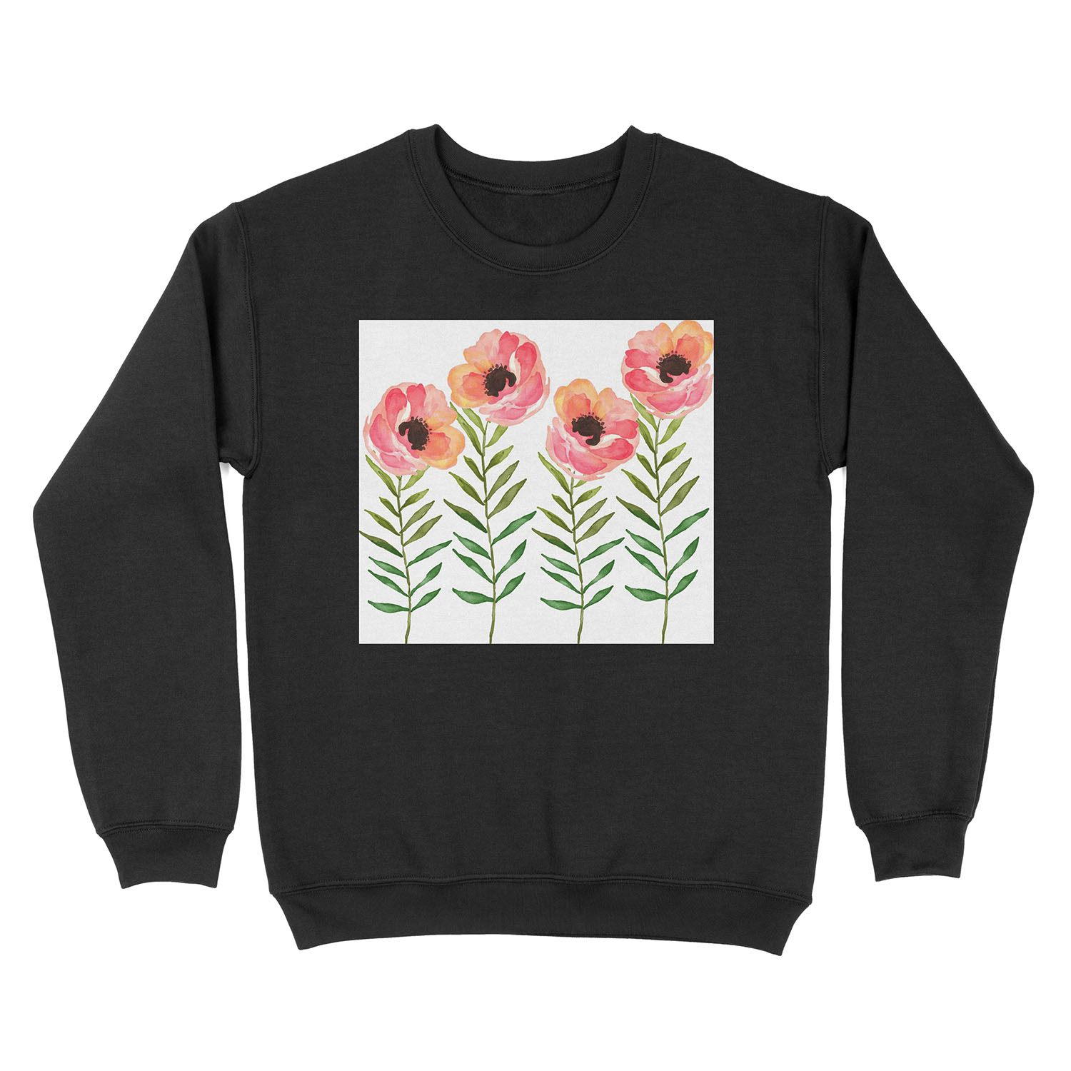 Watercolor Flower Unisex Crewneck Sweatshirt
