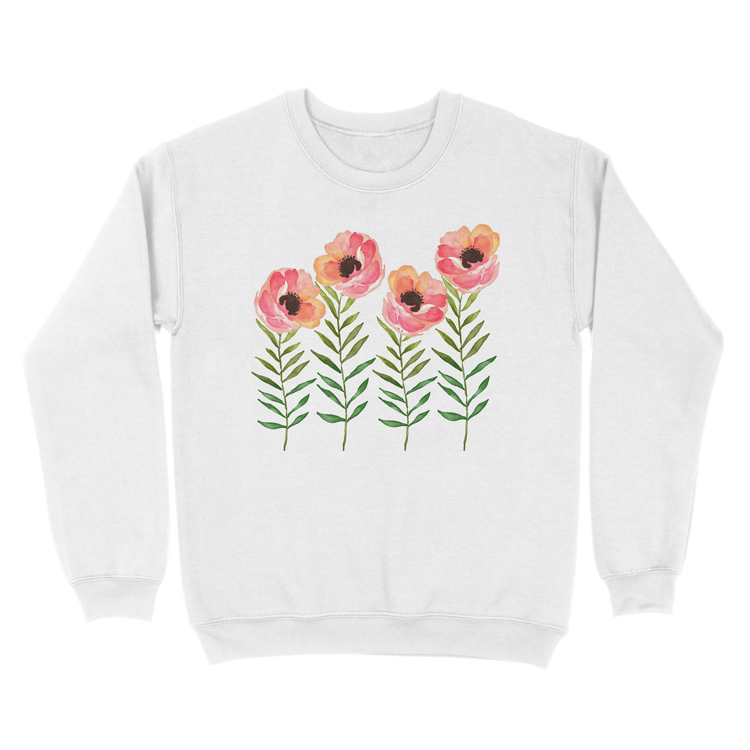 Watercolor Flower Unisex Crewneck Sweatshirt - Image 2