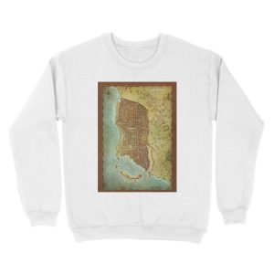 Alternative view of Waterdeep City Map Unisex Crewneck Sweatshirt