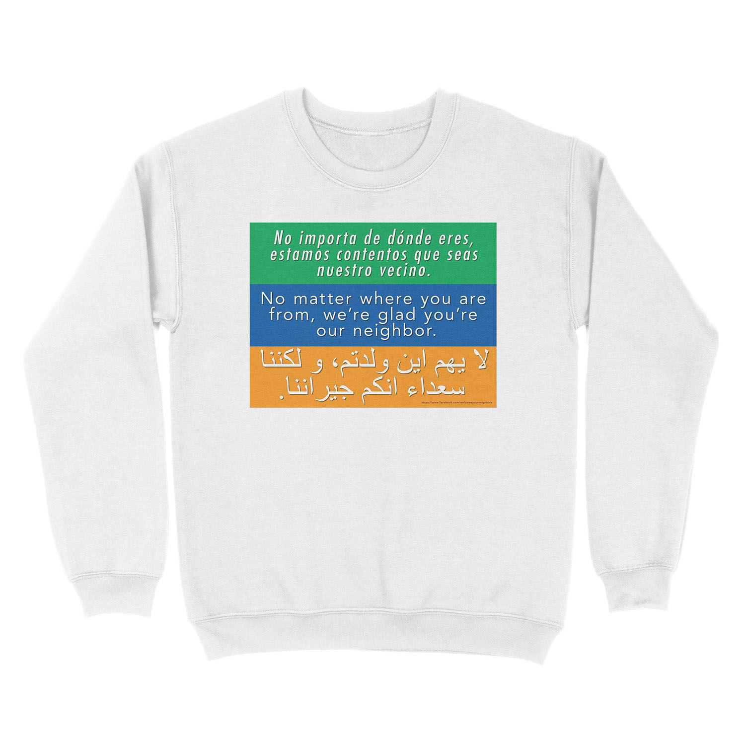 We're glad you're our neighbor--tolerance and welcome Unisex Crewneck Sweatshirt - Image 2