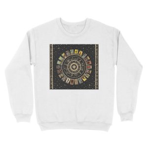 Alternative view of Wheel of the Zodiac, Astrology Chart & the Major Arcana Tarot Unisex Crewneck Sweatshirt