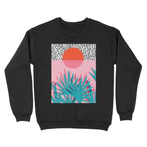 Whoa - palm sunrise southwest california palm beach sun city los angeles hawaii palm springs resort decor Unisex Crewneck Sweatshirt