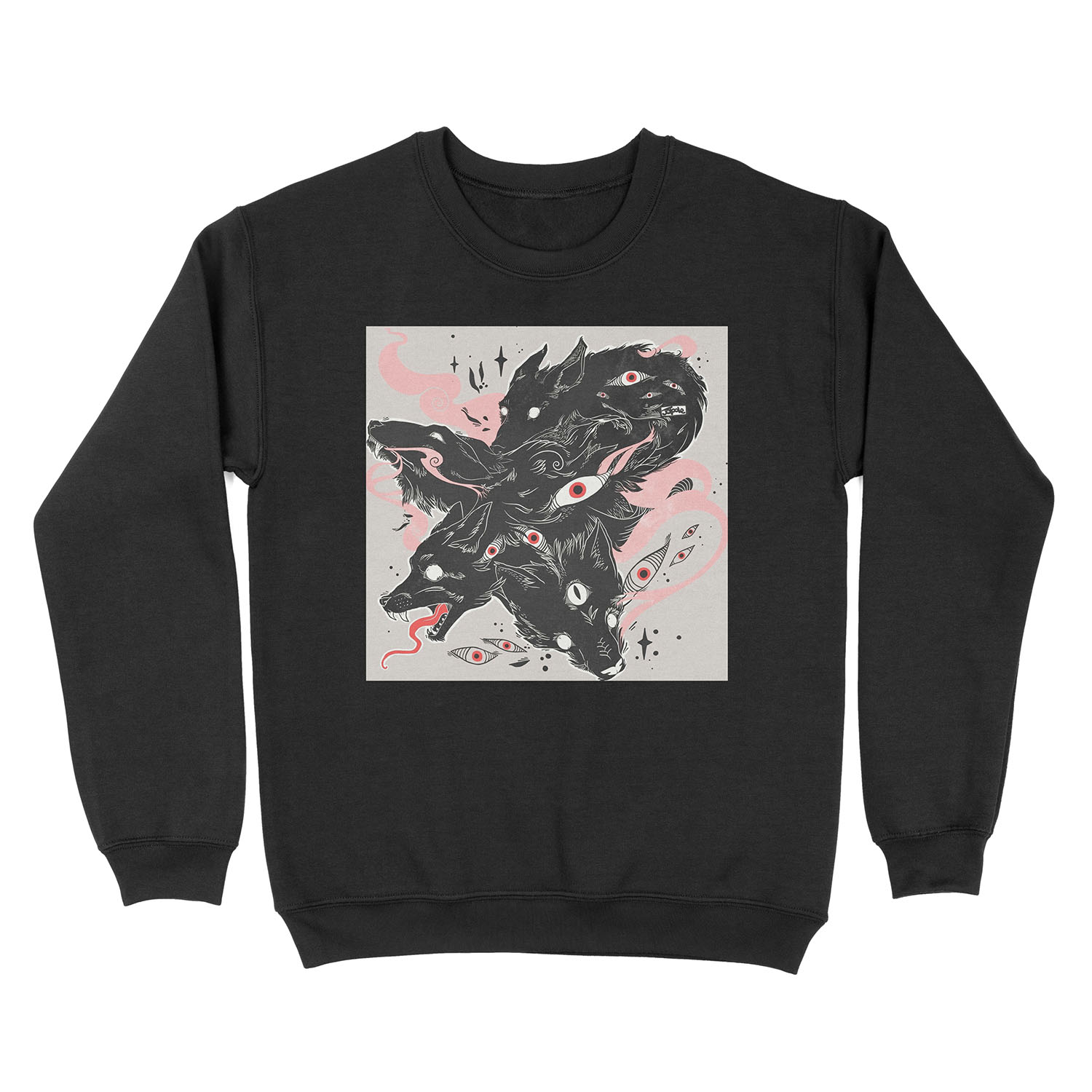 Wild Wolves With Many Eyes Unisex Crewneck Sweatshirt