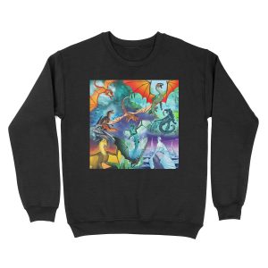 Wing of fire all dragon Pattern Background Unisex Crewneck Sweatshirt