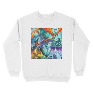Alternative view of Wing of fire all dragon Pattern Background Unisex Crewneck Sweatshirt