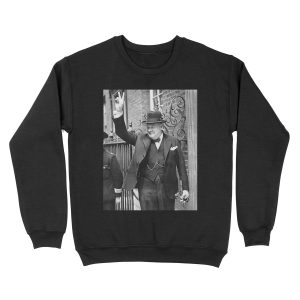 Winston Churchill V For Victory Unisex Crewneck Sweatshirt