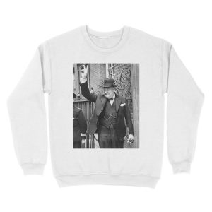 Alternative view of Winston Churchill V For Victory Unisex Crewneck Sweatshirt