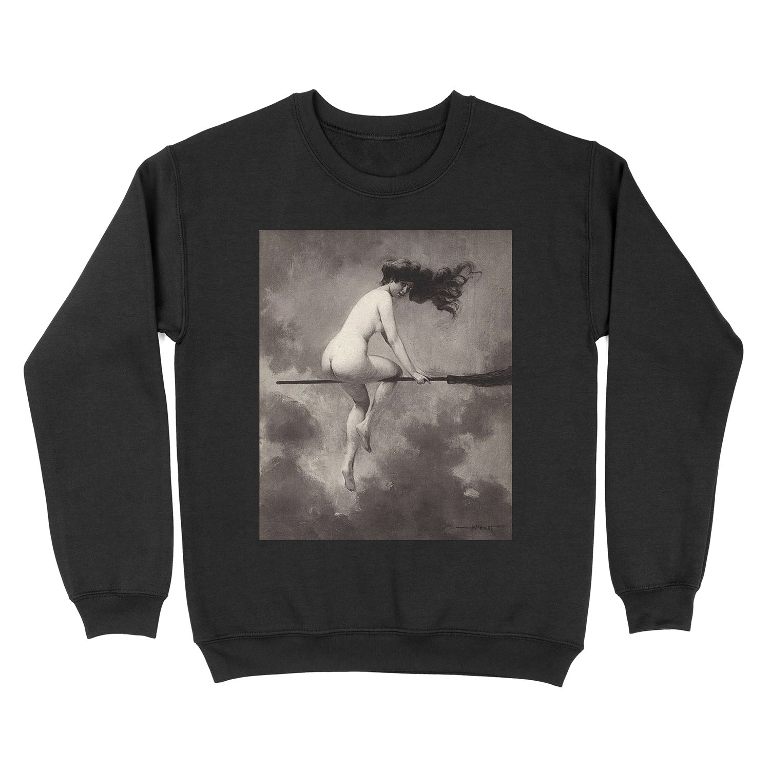 Witch On Broom Albert Joseph Penot Unisex Crewneck Sweatshirt