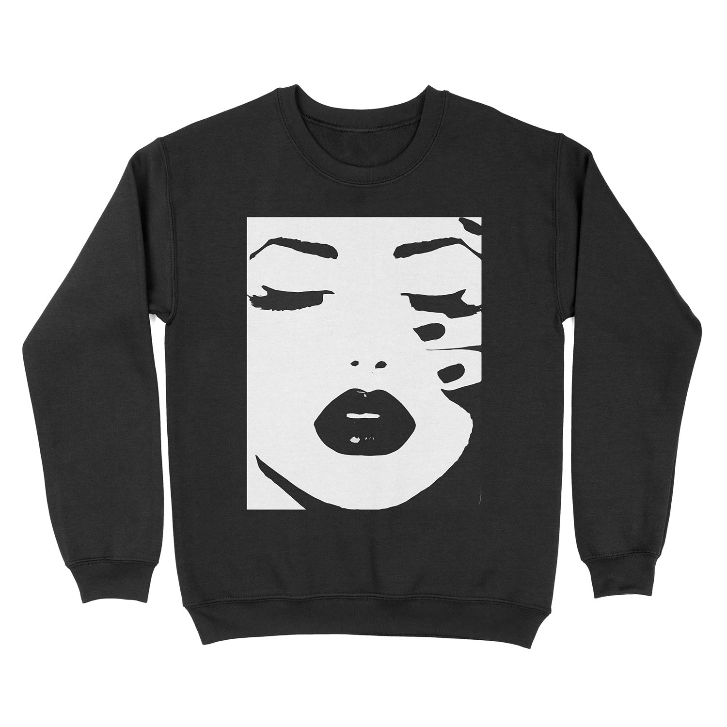 Woman, Girl, Lips print, Fashion art, Fashion print, Scandinavian art, Modern art, Wall art, Print, Minimalistic, Modern Unisex Crewneck Sweatshirt