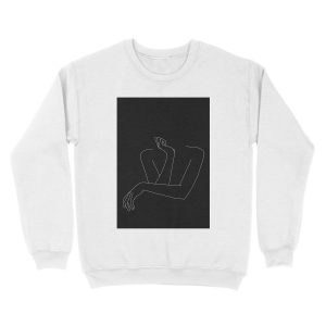 Alternative view of Woman's arms line drawing illustration - Anna Black Unisex Crewneck Sweatshirt