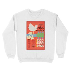 Alternative view of Woodstock 1969 Vintage Music Festival Art Unisex Crewneck Sweatshirt