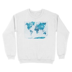 Alternative view of World map in watercolor Unisex Crewneck Sweatshirt