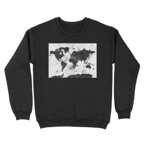 world map marble Unisex Crewneck Sweatshirt