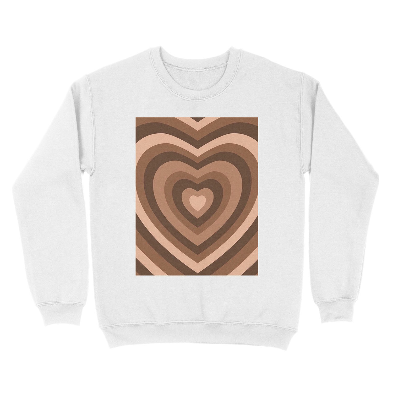 y2k heart brown Unisex Crewneck Sweatshirt - Image 2