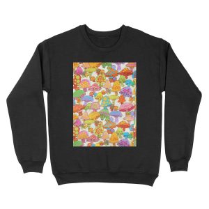 y2k rainbow mushroom Unisex Crewneck Sweatshirt