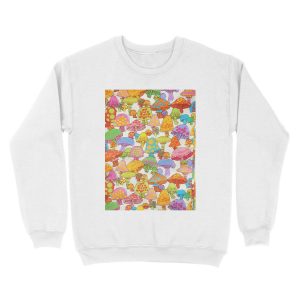 Alternative view of y2k rainbow mushroom Unisex Crewneck Sweatshirt
