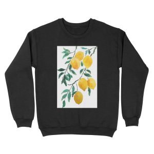 yellow lemon watercolor Unisex Crewneck Sweatshirt