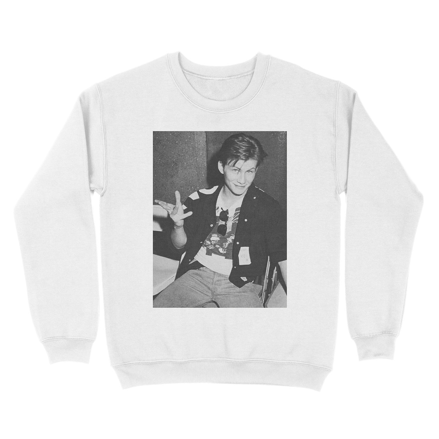 Young 80s Christian Slater Unisex Crewneck Sweatshirt - Image 2