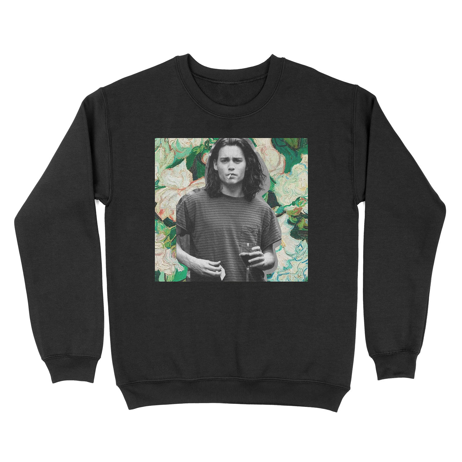 Young Johnny Depp Art Unisex Crewneck Sweatshirt