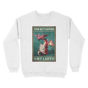 Alternative view of Your Butt Napkins My Lady Red Dragon With Toilet Paper Gift Unisex Crewneck Sweatshirt
