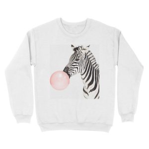 Alternative view of Zebra print, Bubble gum, Nursery art, Zebra wall art, Animal, Kids room, Modern art, Wall decor Unisex Crewneck Sweatshirt