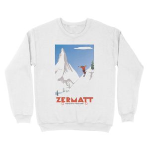 Alternative view of Zermatt, Valais, Switzerland,Ski Unisex Crewneck Sweatshirt