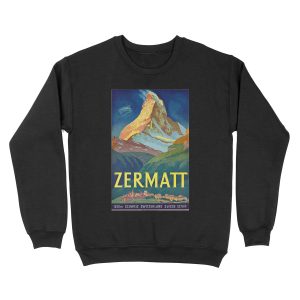 Zermatt - Vintage Swiss Travel Unisex Crewneck Sweatshirt