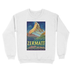 Alternative view of Zermatt - Vintage Swiss Travel Unisex Crewneck Sweatshirt