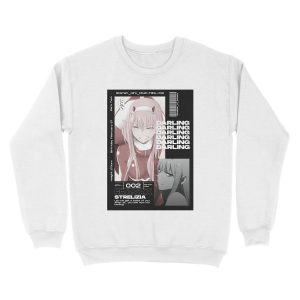 Alternative view of Zero Two 02 Darling in the Franxx Aesthetic Anime Design Unisex Crewneck Sweatshirt