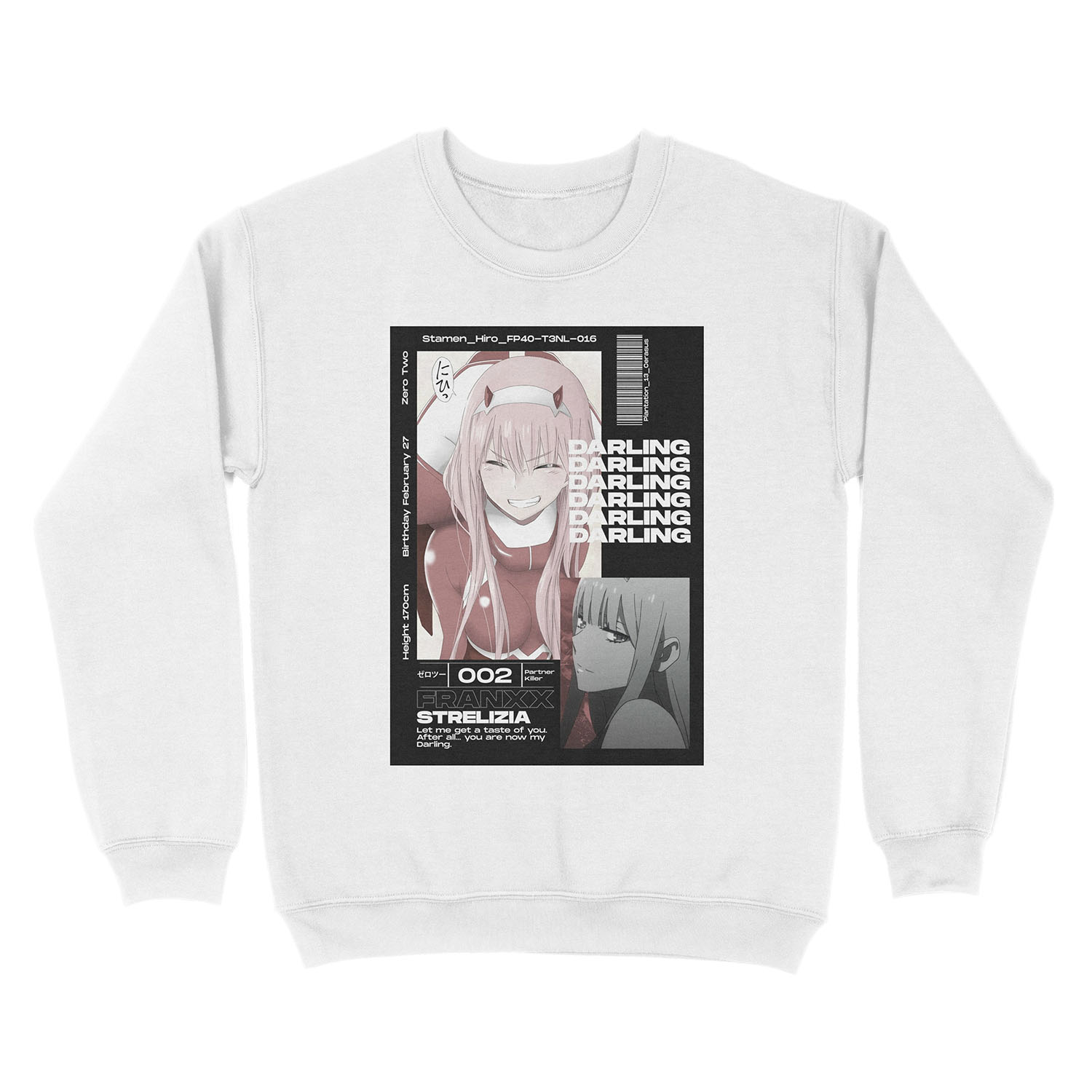 Zero Two 02 Darling in the Franxx Aesthetic Anime Design Unisex Crewneck Sweatshirt - Image 2