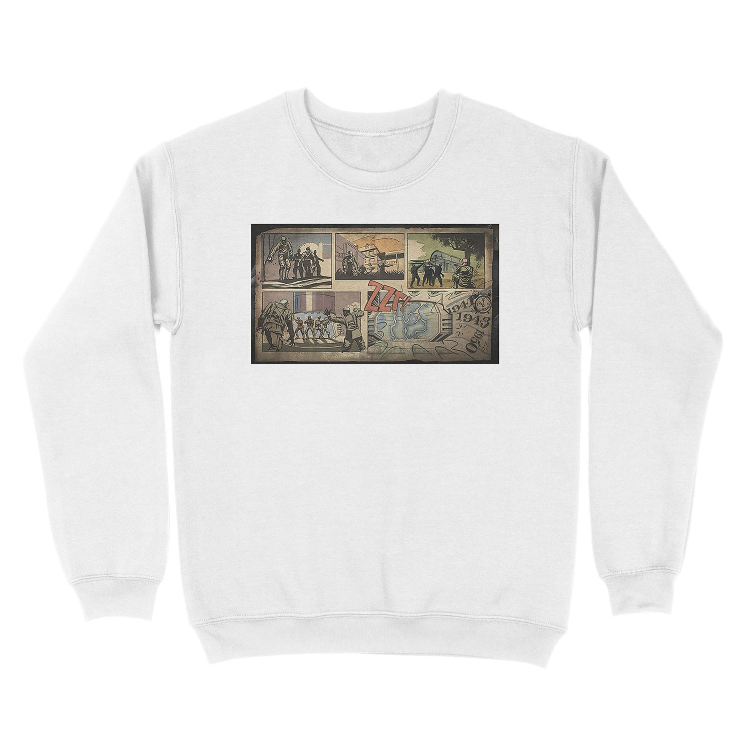 Zombies loading screen comic Unisex Crewneck Sweatshirt - Image 2