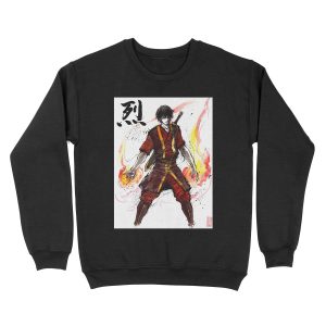 Zuko from Avatar with sumi ink and watercolor Unisex Crewneck Sweatshirt