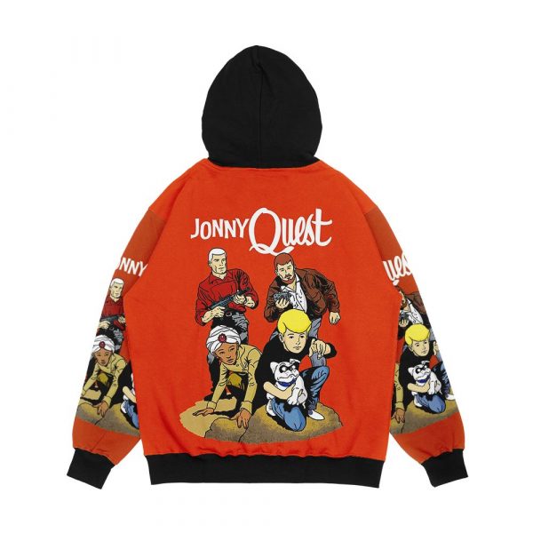 60S Jonny Quest Tribute With Main Characters Men's All-Over-Print Hoodie - Image 2