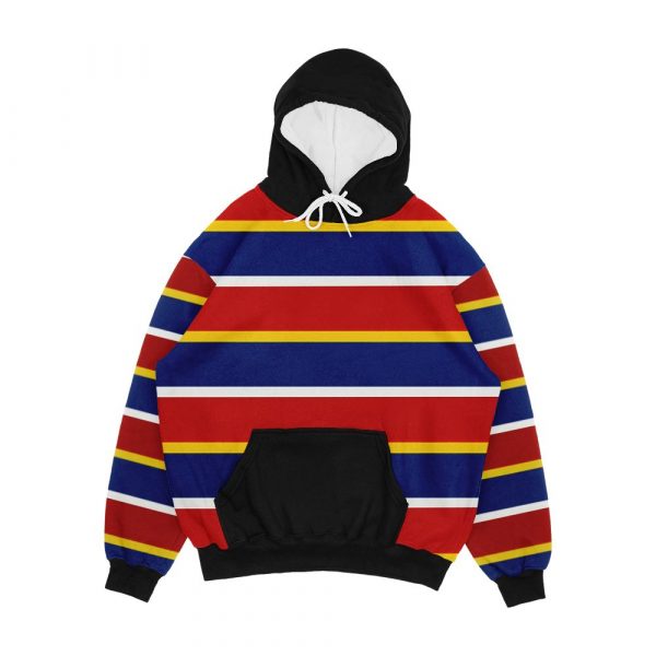 70S And 80S Puppet Inspired Striped Shirt Design Pattern Men's All-Over-Print Hoodie
