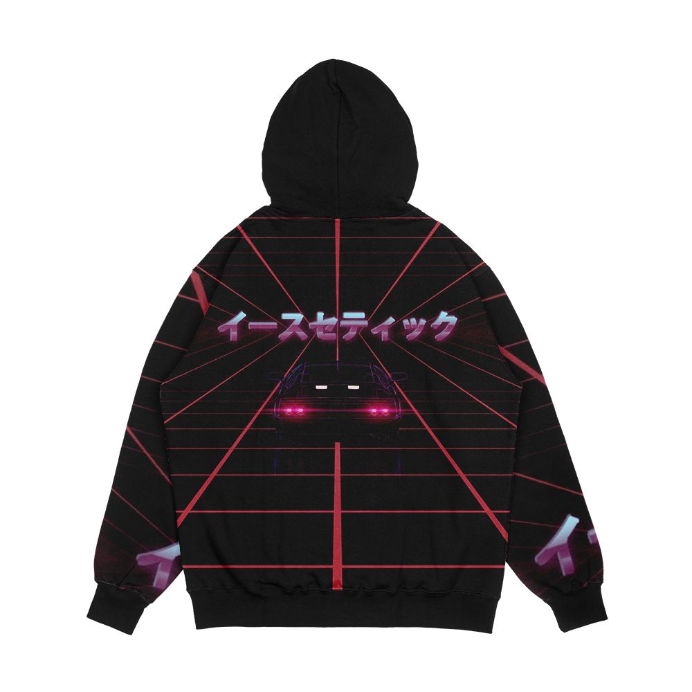 80S Retro Vaporwave Retrowave Synthwave Men's All-Over-Print Hoodie - Image 2