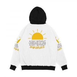 Alternative view of A Day Without Lesbians Is Like A Day Without Sunshine Men's All-Over-Print Hoodie