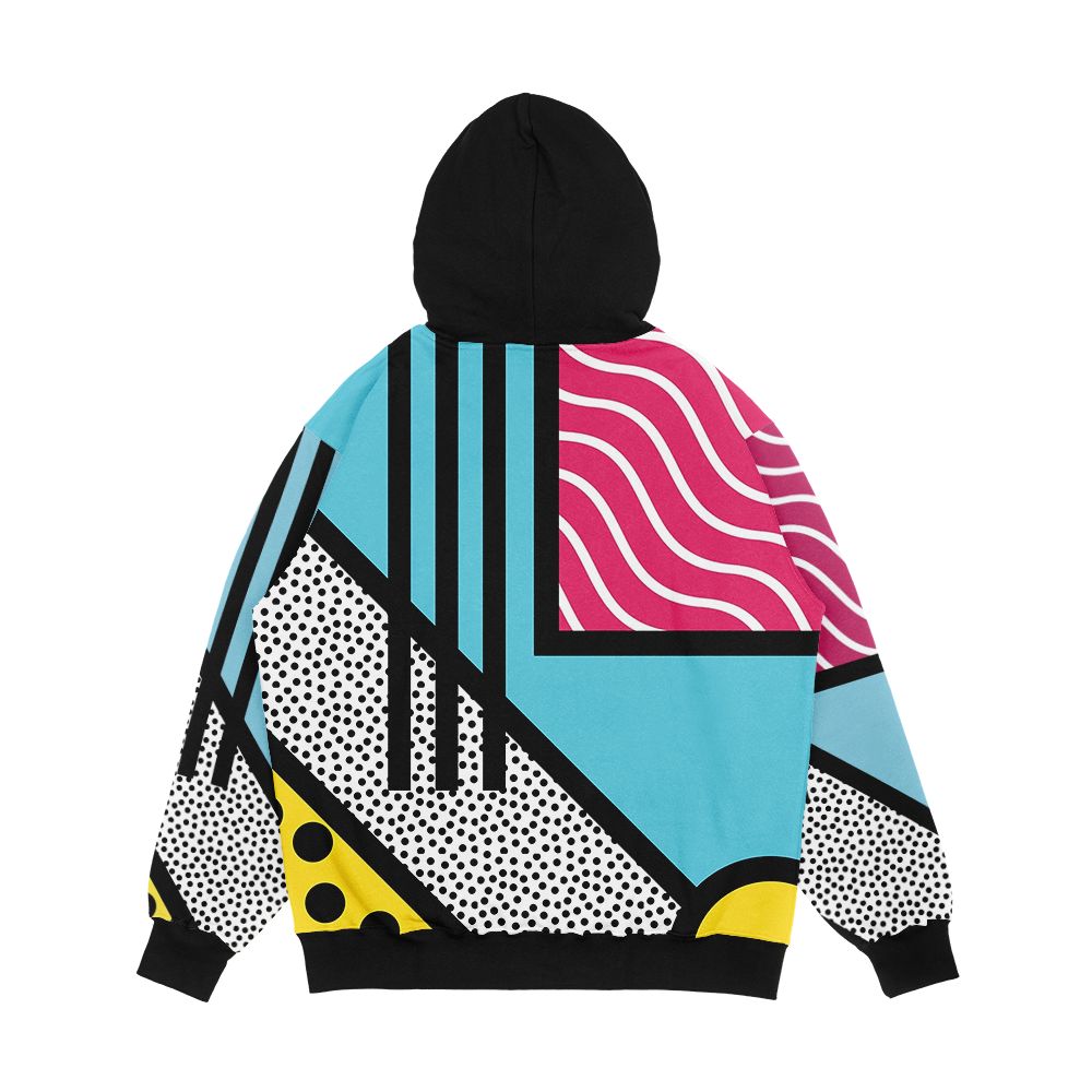 Abstract 80S Memphis Pop Art Style Graphics Men's All-Over-Print Hoodie - Image 2