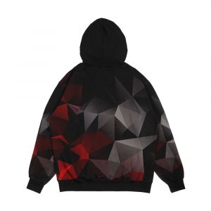 Alternative view of Abstract Background Of Triangles Polygon Wallpaper In Black Red Colors 2 Men's All-Over-Print Hoodie