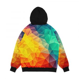 Alternative view of Abstract Multi Color Cubizm Painting Men's All-Over-Print Hoodie