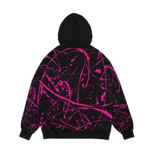 Alternative view of Abstract Neon Pink Color Paint Splash Background Men's All-Over-Print Hoodie
